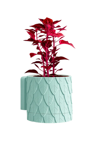 Wall Mounted Leaf Texture Planter with Hidden Drip Tray