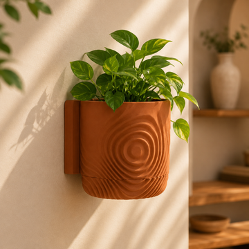 Wall Mounted Ripple Planter with Hidden Drip Tray