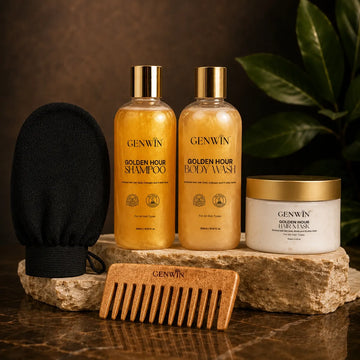Shampoo + Hair Mask + Body Wash + free comb + free glove