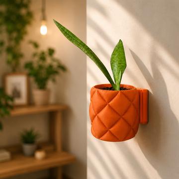 Wall Mounted Inflated Pillow Planter with Hidden Drip Tray