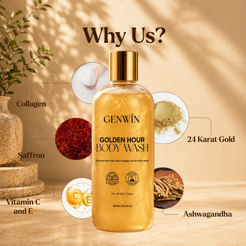 Ayurvedic Golden Hour Body Wash with 24K Gold | Deep Cleansing & Natural Glow