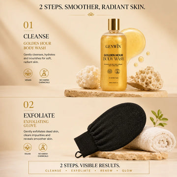 Ayurvedic Golden Hour Body Wash with 24K Gold | Deep Cleansing & Natural Glow